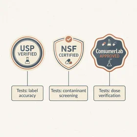 Third-party supplement certifications (USP, NSF, ConsumerLab)